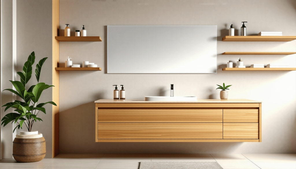 d&eacute;couvrez comment un meuble de salle de bain en bois allie chaleur et modernit&eacute; pour transformer votre espace bain en un lieu convivial et styl&eacute;. optez pour des designs &eacute;l&eacute;gants qui apportent une touche naturelle &agrave; votre d&eacute;coration tout en offrant fonctionnalit&eacute; et durabilit&eacute;.