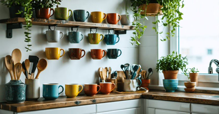 Créer soi-même une étagère à mugs : le meuble tendance à adopter
