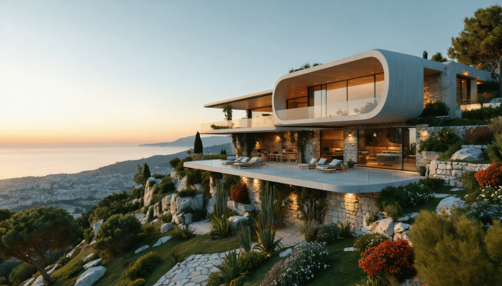 découvrez une maison innovante perchée sur les hauteurs de nice, alliant modernité et charme méditerranéen. ce bien d'exception redéfinit le style de vie avec son architecture audacieuse et ses vues imprenables sur la côte d'azur.