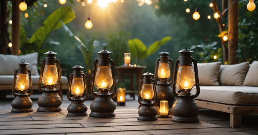 des lampes à huile élégantes pour sublimer nos espaces extérieurs
