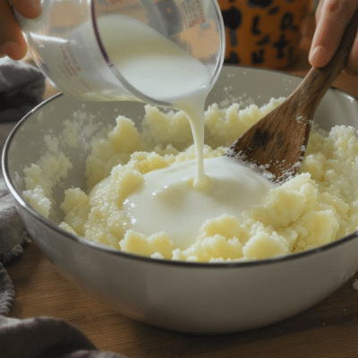 Puree mousline dose lait et eau : préparation culinaire à domicile