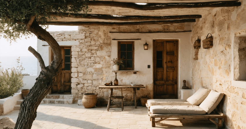 Découvrez en Crète une maison de vacances qui incarne à merveille le style wabi-sabi