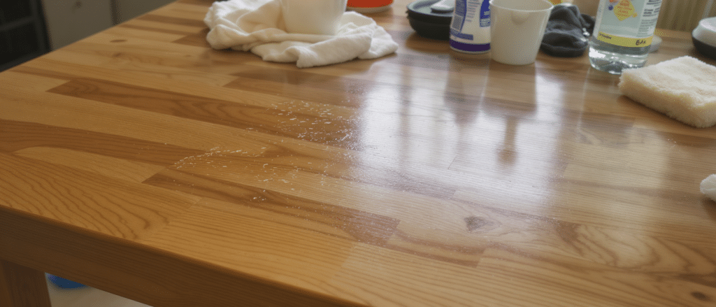 découvrez des astuces simples et efficaces pour enlever facilement les marques d'eau sur votre table en bois et retrouver une surface impeccable.