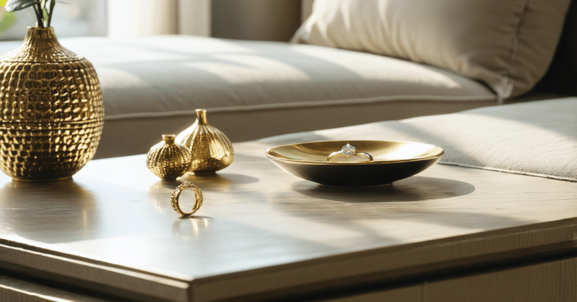 Or 9 carats : caractéristiques et usages pour objets décoratifs ou bijoux d’intérieur