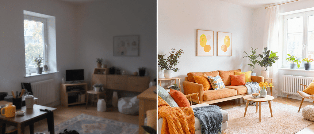 d&eacute;couvrez la transformation spectaculaire d'un appartement de 31 m&sup2; mal agenc&eacute; en un cocon scandinave chaleureux, vibrant et color&eacute;, alliant fonctionnalit&eacute; et esth&eacute;tisme.