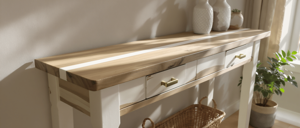 d&eacute;couvrez comment transformer une console ikea en une pi&egrave;ce design unique gr&acirc;ce &agrave; notre guide diy. sublimez votre entr&eacute;e avec style et originalit&eacute; facilement.