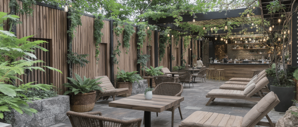 d&eacute;couvrez les secrets d&eacute;co des architectes pour am&eacute;nager un bar ext&eacute;rieur chic et convivial, alliant &eacute;l&eacute;gance, confort et ambiance chaleureuse pour vos espaces en plein air.