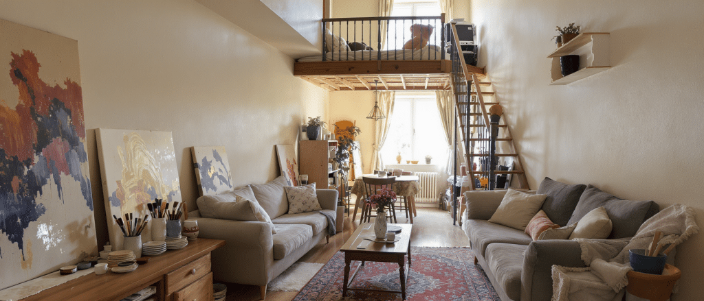 d&eacute;couvrez la transformation spectaculaire d'un atelier d'artiste en un mini triplex familial cosy alliant design moderne et convivialit&eacute;.