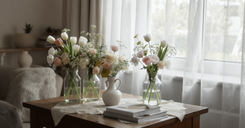 accessoires décoratifs floraux qui insufflent un air de printemps à votre intérieur