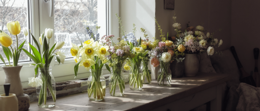 d&eacute;couvrez 10 bouquets de printemps faciles &agrave; r&eacute;aliser chez vous pour &eacute;gayer votre int&eacute;rieur avec des cr&eacute;ations florales simples et &eacute;l&eacute;gantes.