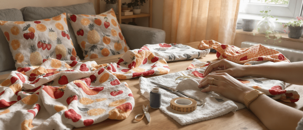 apprenez &agrave; cr&eacute;er vos coussins, rideaux et serviettes aux motifs fruit&eacute;s avec notre tutoriel diy facile &agrave; suivre, &eacute;tape par &eacute;tape. personnalisez votre d&eacute;co maison en un rien de temps !