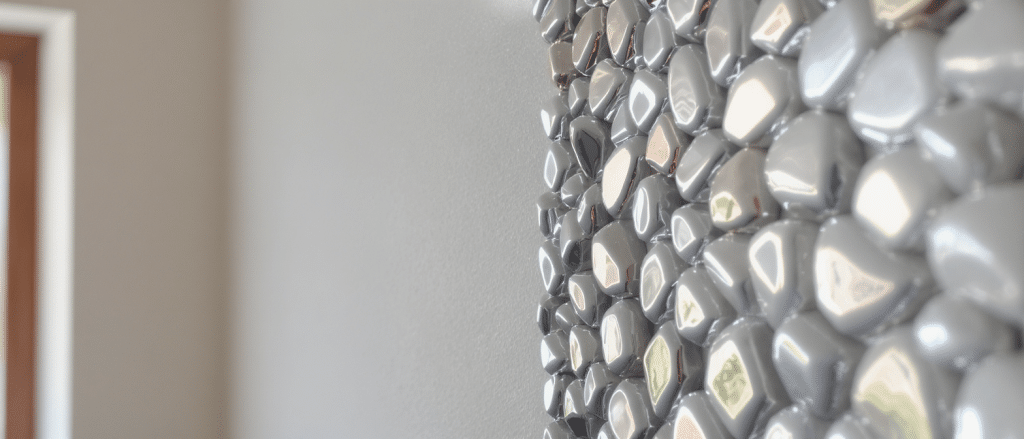 d&eacute;couvrez comment r&eacute;aliser un mur design original avec des galets chrom&eacute;s pour une d&eacute;coration diy tendance et moderne qui transforme votre int&eacute;rieur.