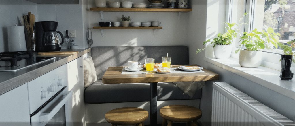 d&eacute;couvrez comment am&eacute;nager un coin petit-d&eacute;jeuner pratique et styl&eacute;, l'astuce d&eacute;co id&eacute;ale pour optimiser l'espace de votre cuisine tout en ajoutant du charme.