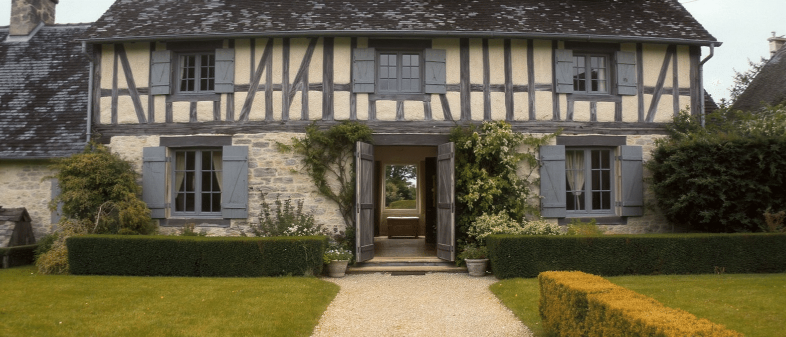 d&eacute;couvrez la maison normande sign&eacute;e isabelle moltzer, o&ugrave; l'&eacute;l&eacute;gance campagnarde est revisit&eacute;e avec charme et modernit&eacute;, alliant tradition et design contemporain.