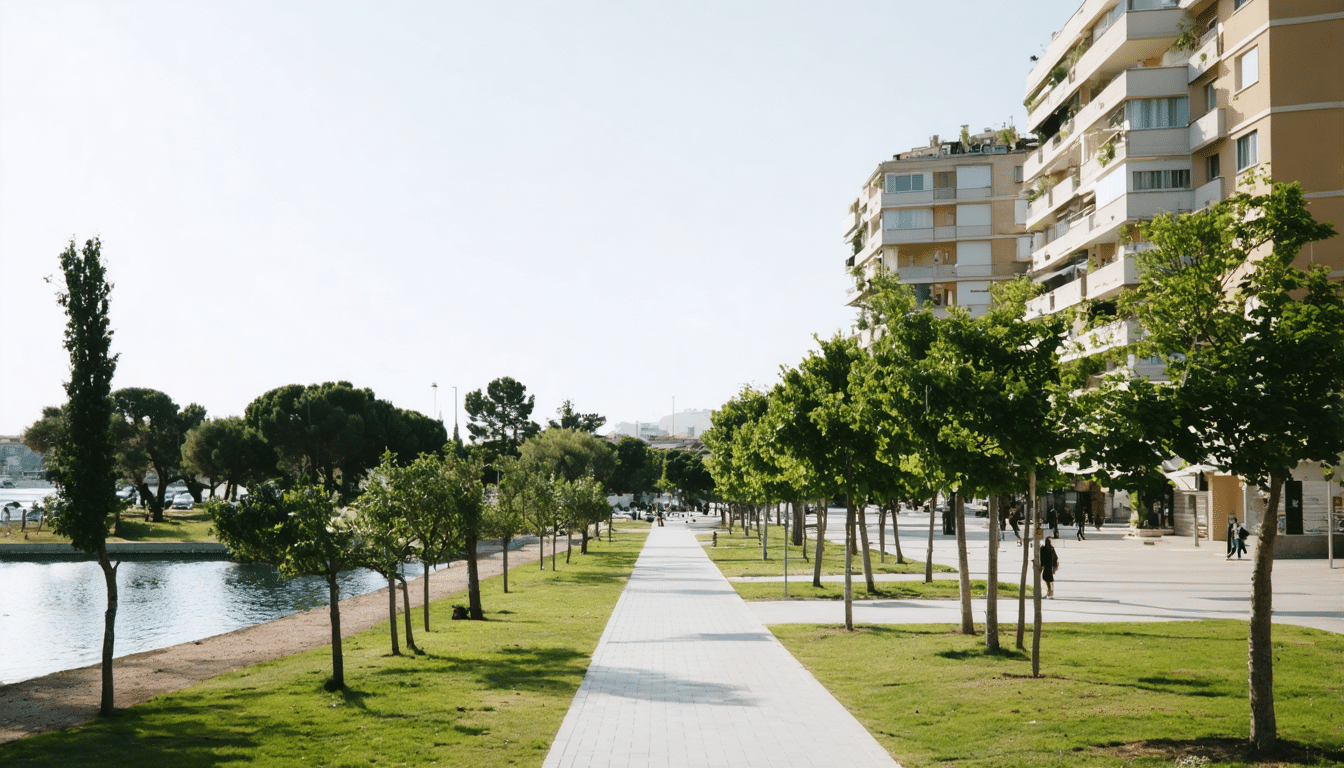 d&eacute;couvrez l'&eacute;volution urbanistique du quartier r&eacute;sidentiel de port marianne &agrave; montpellier, un exemple de d&eacute;veloppement moderne alliant confort, nature et innovation urbaine.