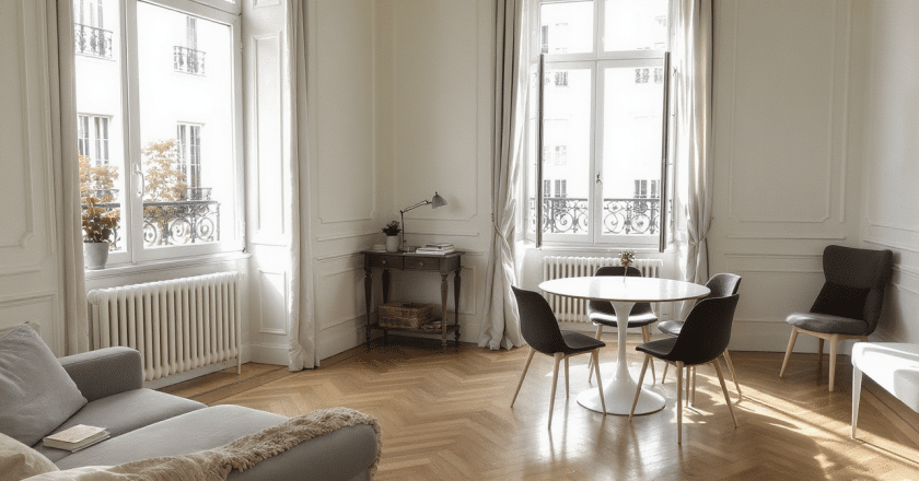 Transformation d’un 60 m² haussmannien : décloisonnement pour plus de lumière et de convivialité