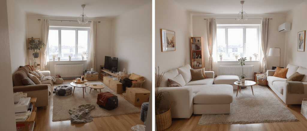 découvrez comment cet appartement familial a gagné 20 m² astucieusement sans toucher aux murs grâce à une rénovation intelligente.