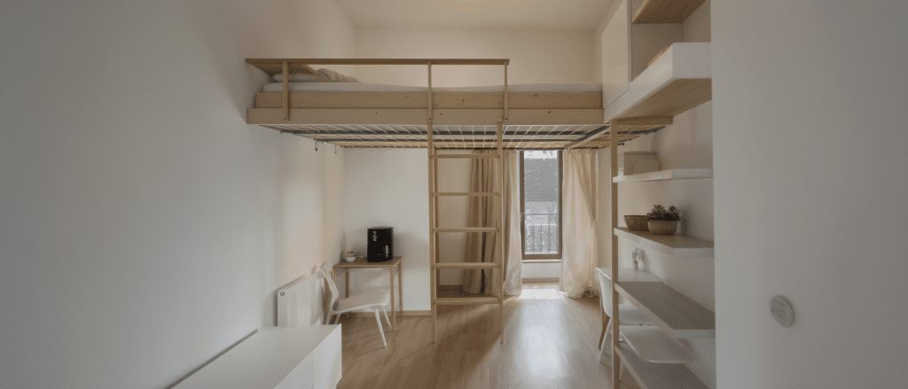 découvrez comment un studio de 15 m² a exploité intelligemment sa hauteur sous plafond pour maximiser l'espace et le confort, alliant design et fonctionnalité.