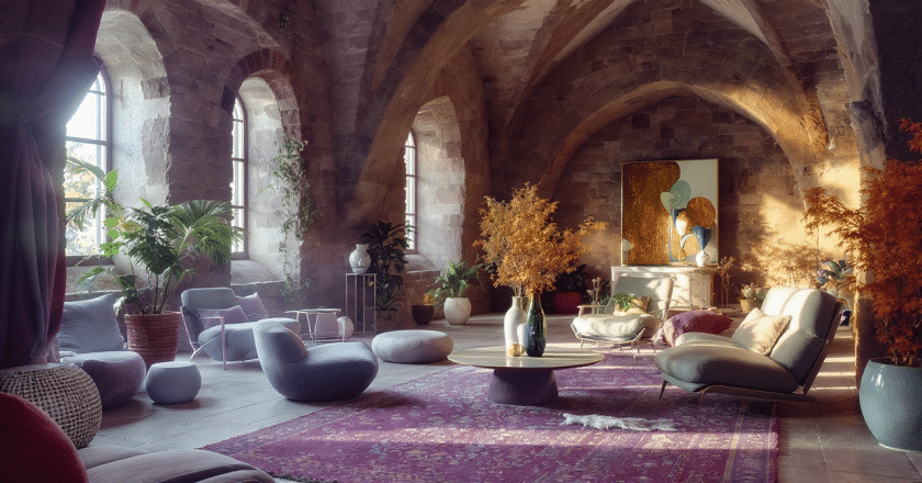 D’une chapelle ancestrale à un intérieur design éclatant : l’ancienne abbaye se pare de couleurs mystiques et contemporaines