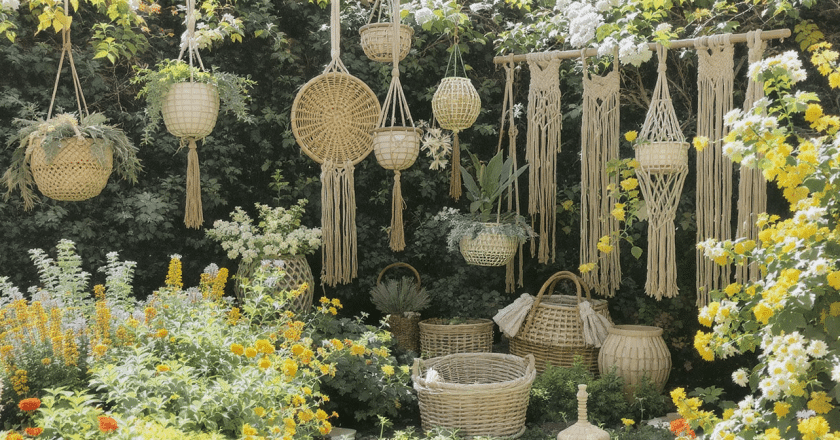 projets DIY astucieux pour embellir votre jardin grâce aux fibres naturelles