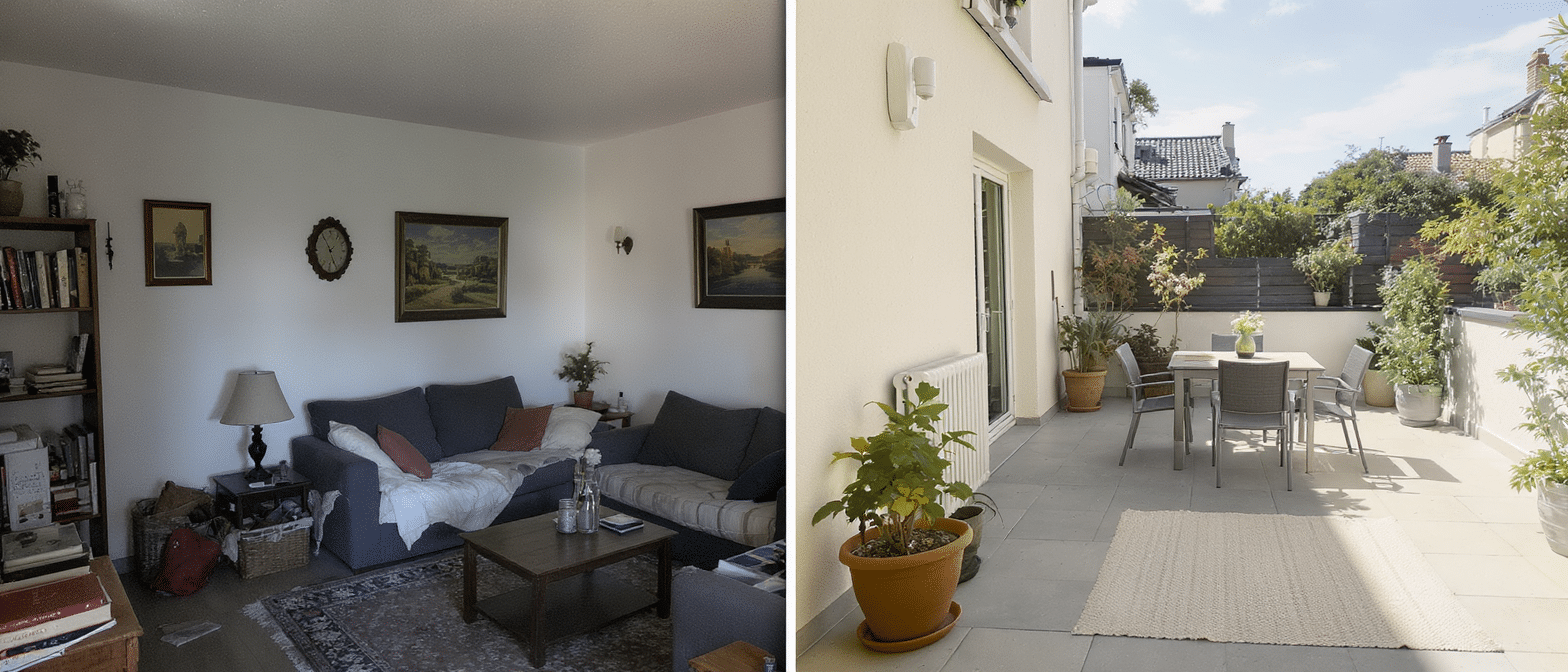 découvrez comment l'ajout d'une terrasse peut métamorphoser un deux-pièces en doublant son espace de vie, avec des exemples avant/après inspirants.
