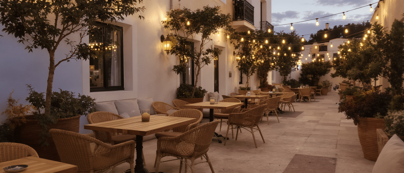 d&eacute;couvrez comment d&eacute;corer votre espace ext&eacute;rieur en vous inspirant du style &eacute;l&eacute;gant et accueillant des terrasses d'h&ocirc;tels et de restaurants pour cr&eacute;er une ambiance unique et conviviale.