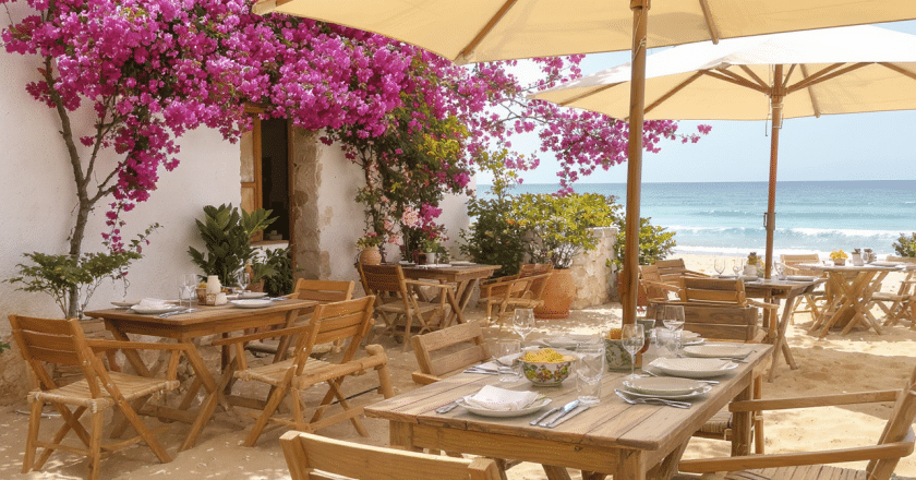 inspirations déco outdoor à emprunter à ce restaurant de plage andalou