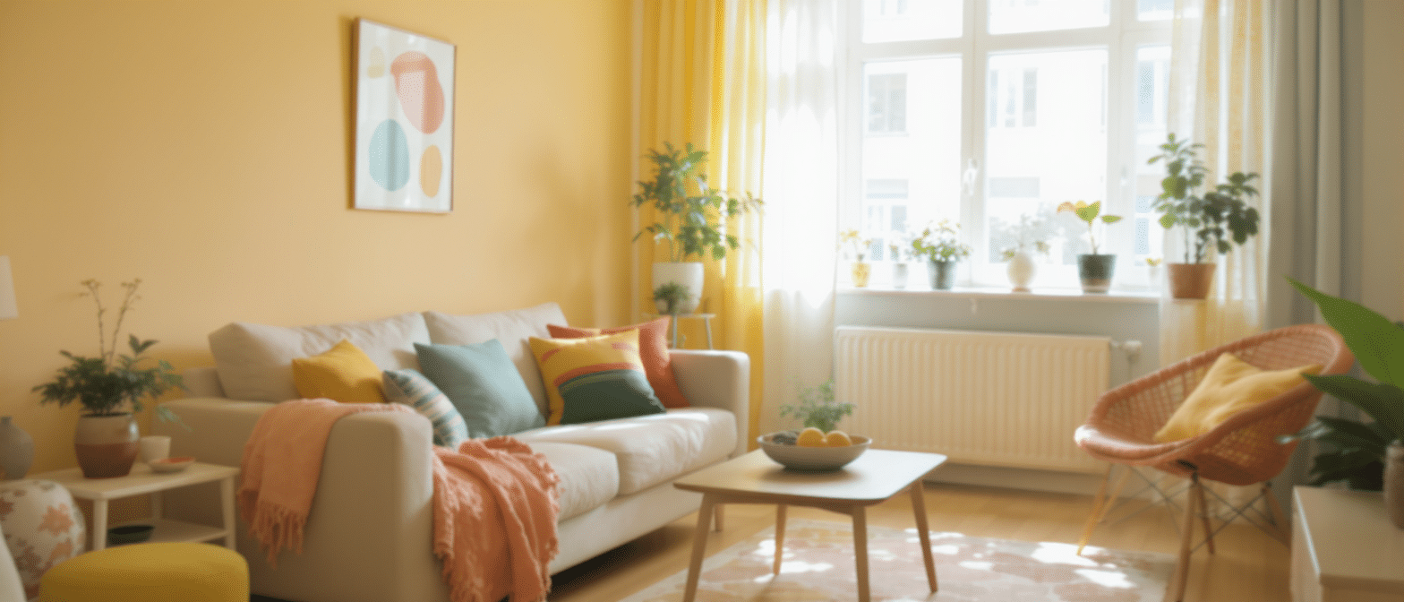 découvrez ce lumineux appartement coloré qui apporte joie et énergie à votre quotidien grâce à son ambiance chaleureuse et vibrante.