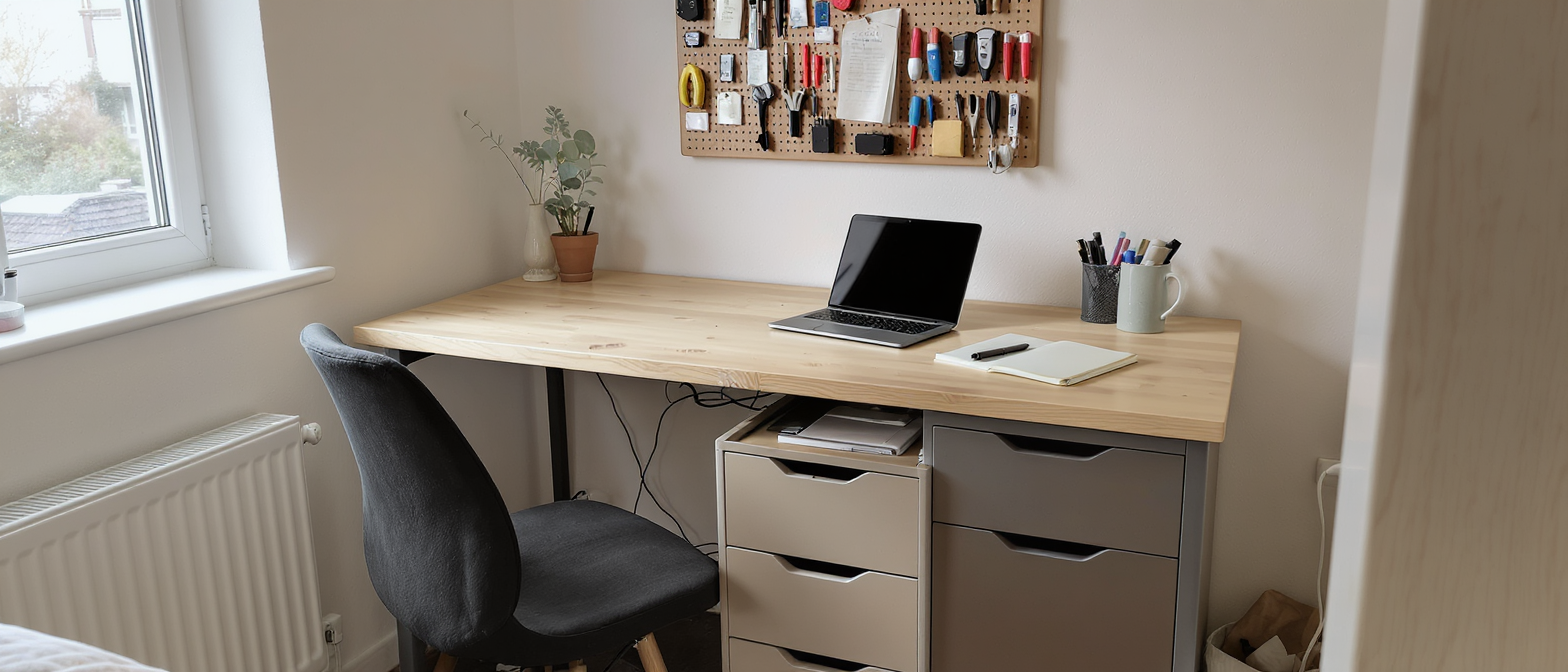 d&eacute;couvrez des astuces malines pour transformer votre espace en un bureau fonctionnel avec ikea hack. optimisez votre am&eacute;nagement maison simplement et efficacement.