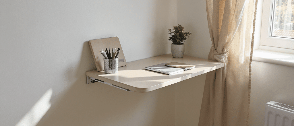 d&eacute;couvrez notre astuce diy pour fabriquer rapidement un bureau mural rabattable, id&eacute;al pour optimiser votre espace de travail avec style et praticit&eacute;.
