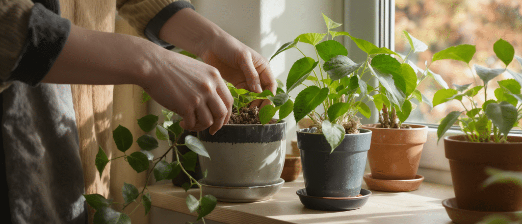 d&eacute;couvrez les gestes essentiels pour aider vos plantes d&rsquo;int&eacute;rieur &agrave; traverser l&rsquo;automne : lumi&egrave;re, arrosage et entretien adapt&eacute;s &agrave; la saison.