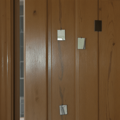 Trois petits miroirs et quelques coups de pinceau métamorphosent une porte ordinaire
