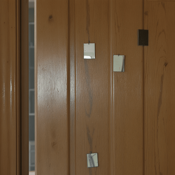 Trois petits miroirs et quelques coups de pinceau métamorphosent une porte ordinaire