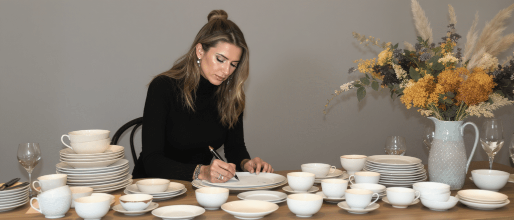victoria beckham signe avec westwing sa premi&egrave;re collection d&rsquo;arts de la table, une ligne exclusive d&eacute;di&eacute;e &agrave; l&rsquo;&eacute;l&eacute;gance et &agrave; l&rsquo;art de recevoir.